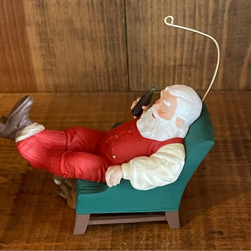 Bundle of 3 1990's Hallmark Coca Cola Santa Claus Christmas Ornaments